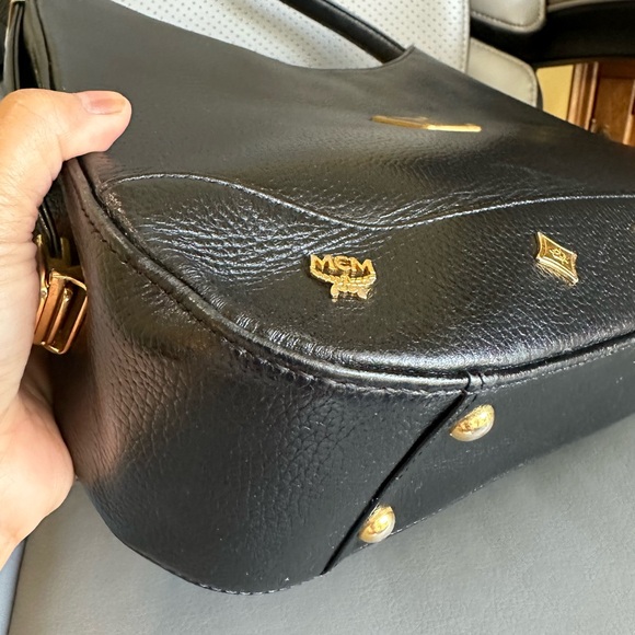 MCM Soft Grain Leather Hobo Shoulder Bag, Black with Gold Hardware, EUC - Picture 16 of 16